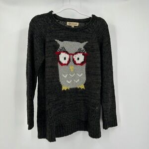 Democracy Womens Sweater Size M Owl Whimsical Cottagecore‎ Cozy Quirky Nerd
